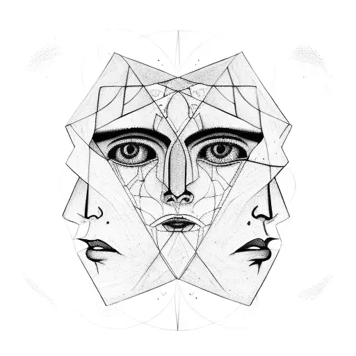 two-faced Janus with one face looking forward, representing things within my control, and the other face looking backwar tattoo design idea