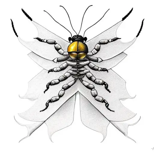 scorpion with butterfly wings tattoo design idea