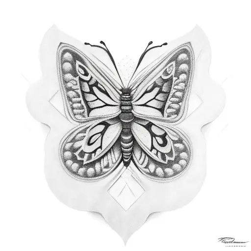 matriarch monarch butterfly tattoo design idea