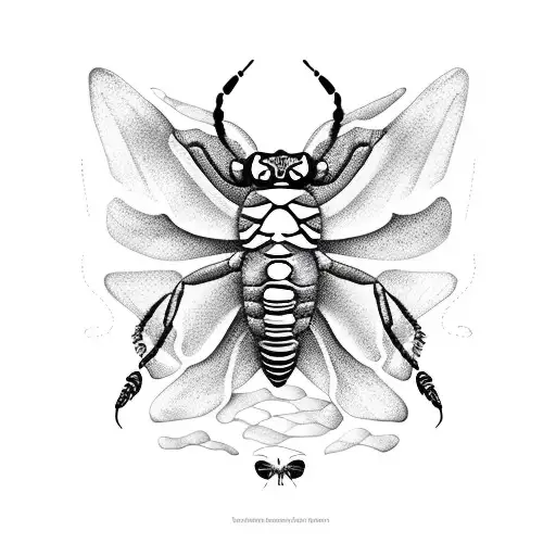scorpion with butterfly wings tattoo design idea