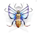 scorpion with butterfly wings tattoo design idea