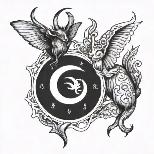 a single tattoo that represents the astrological sign gemini taurus and virgo tattoo design idea