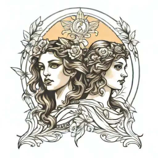tattoo representing aphrodite athena and demeter tattoo design idea