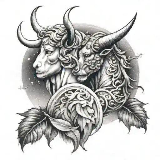 a single tattoo that represents the astrological sign gemini taurus and virgo tattoo design idea