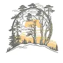 black hills sunrise tattoo design idea