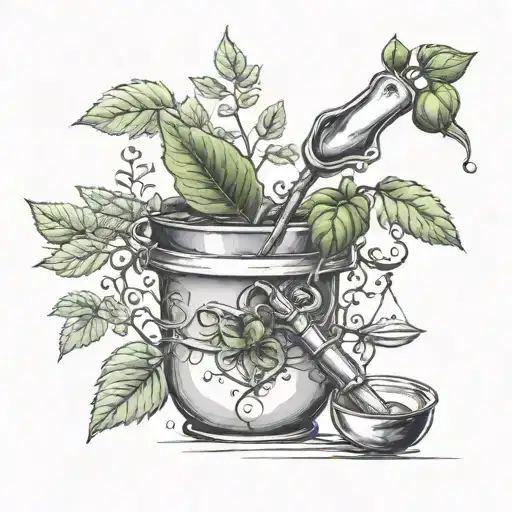 Realism "A Chemical Structure Of A Plant..." Tattoo Idea BlackInk AI