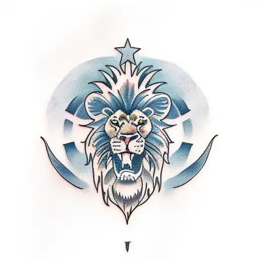 goose with lion's mane tattoo design idea