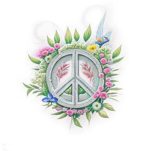 a garden who remind of the peace tattoo design idea