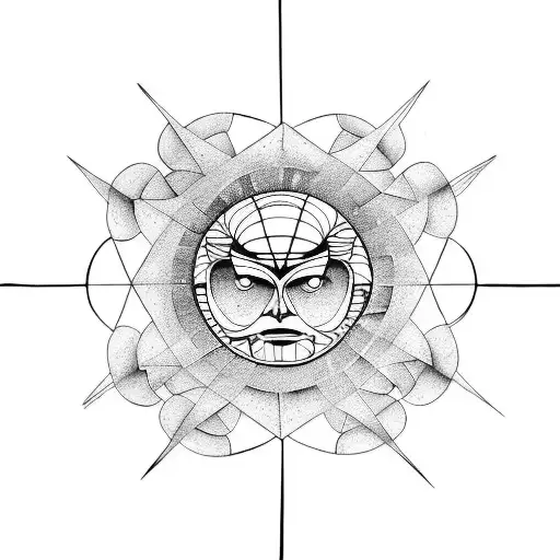 half sun tattoo design idea