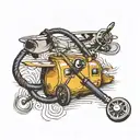 aeroplane and stethoscope tattoo design idea