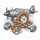 aeroplane and stethoscope tattoo design idea