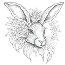 cute hare tattoo design idea