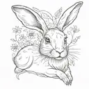 cute hare tattoo design idea
