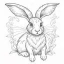 cute hare tattoo design idea