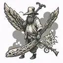 walk softly and carry a big stick figure tattoo design idea