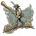 walk softly and carry a big stick figure tattoo design idea