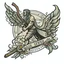 walk softly and carry a big stick figure tattoo design idea