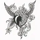 Black and white drawing full chest tattoo esoteric buos tattoo design idea