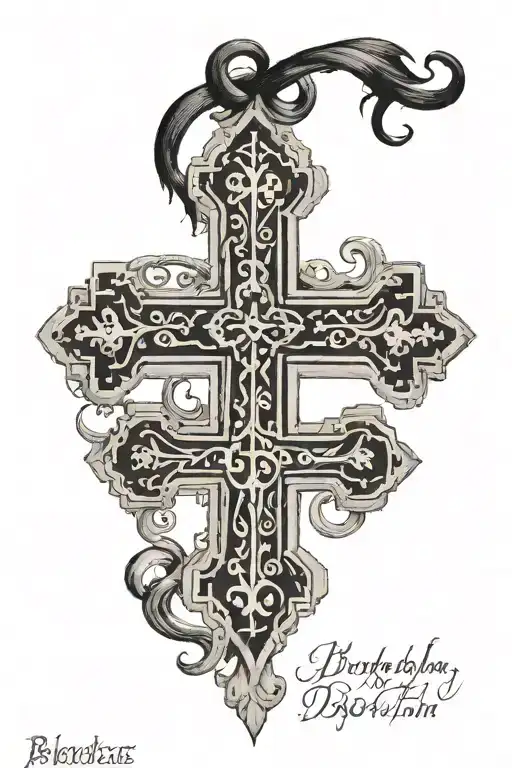 cross with the dates march 18th 2004 and september 14th 2001 tattoo design idea