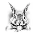 creepy mystical rabbit tattoo design idea