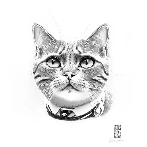 cat chino tattoo design idea