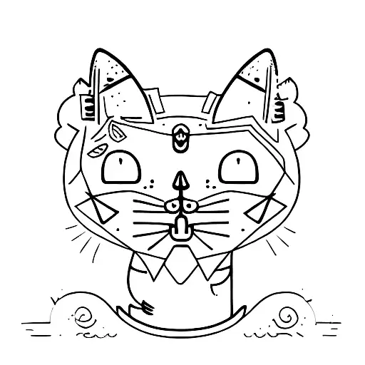 cat chino tattoo design idea
