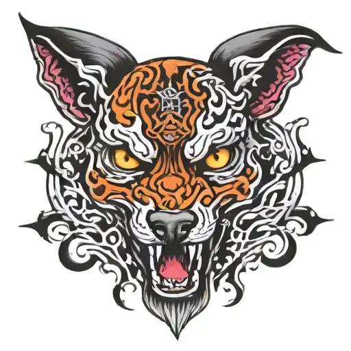 gates of hell hound tattoo design idea