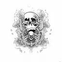 Skull lil peep tattoo design idea