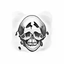 Skull lil peep tattoo design idea