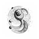 Milky Way andromeda galaxies tattoo design idea