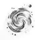 Milky Way andromeda galaxies tattoo design idea