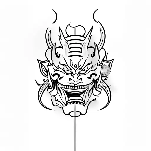 Hannya mask tattoo design idea