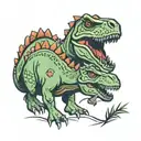 dinosaurs peeking through scratch marks tattoo design idea