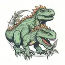 dinosaurs peeking through scratch marks tattoo design idea