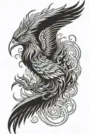 Phoenix rising from flames tattoo design idea