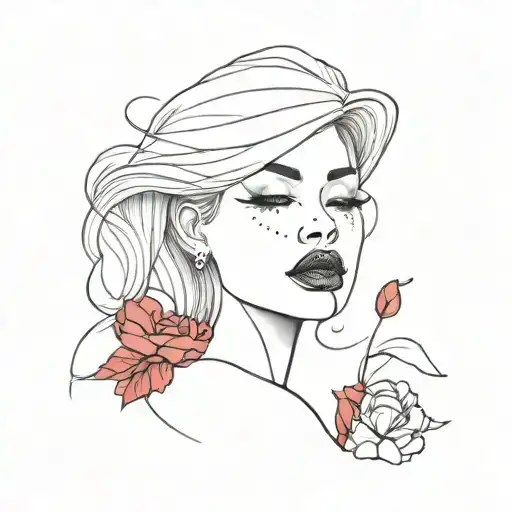 can you create a tattoo with the lyrics "so scarlet, it was maroon" and add some lips, style black and white, fine art,  tattoo design idea