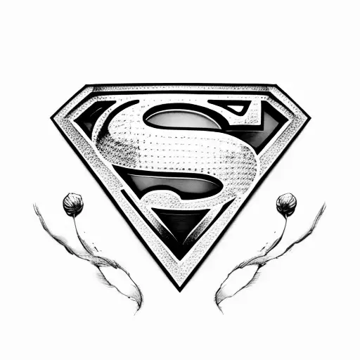 Superman logo wrapped in violets tattoo design idea