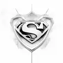 Superman logo wrapped in violets tattoo design idea