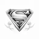 Superman logo wrapped in violets tattoo design idea