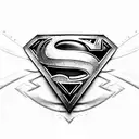 Superman logo wrapped in violets tattoo design idea