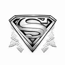 Superman logo wrapped in violets tattoo design idea
