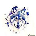 Wolf watercolour  tattoo design idea