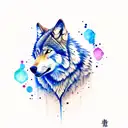 Wolf watercolour  tattoo design idea