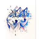 Wolf watercolour  tattoo design idea