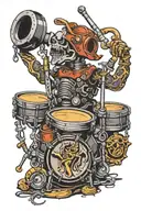 pipe wrenches drums mixed tattoo design idea