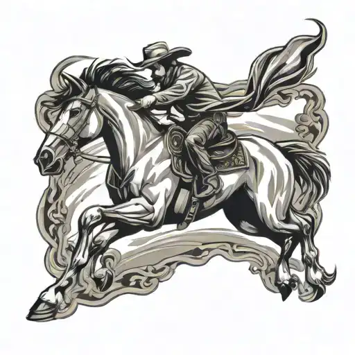 bucking bronco tattoo design idea