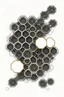 3d honeycomb pattern tattoo design idea