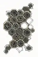3d honeycomb pattern tattoo design idea