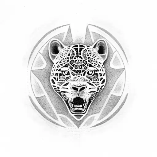 black jaguar tattoo design idea