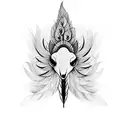 D +  P initial tattoo with peacock feathers tattoo design idea